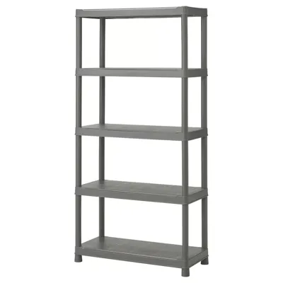 RUNMARO Shelving unit, dark grey indoor/outdoor, 90x40x182 cm, 80551314