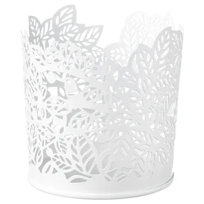 SAMVERKA Tealight holder, white, 8 cm, 70388719