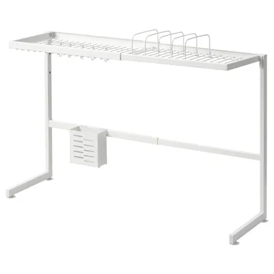 SKYGGFISK Dish drainer, white/extendable, 60561012