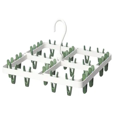 SLIBB Hang dryer 24 clothes pegs, green, 50567726