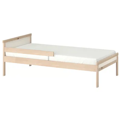 SNIGLAR Bed frame with slatted bed base, birch, 70x160 cm 49614936