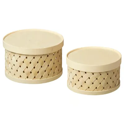 SNOPLOG Basket with lid set of 2, poplar, 00581862