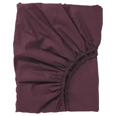 ULLVIDE Fitted sheet, deep red, 150x200 cm, 00558084