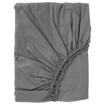 ULLVIDE Fitted sheet, grey, 180x200 cm, 50342727