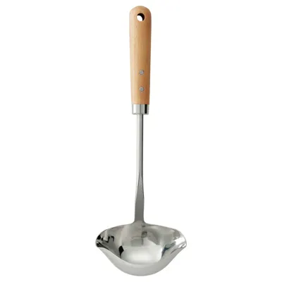 VARDAGEN Soup ladle, graduated/stainless steel beech, 32 cm, 20598545