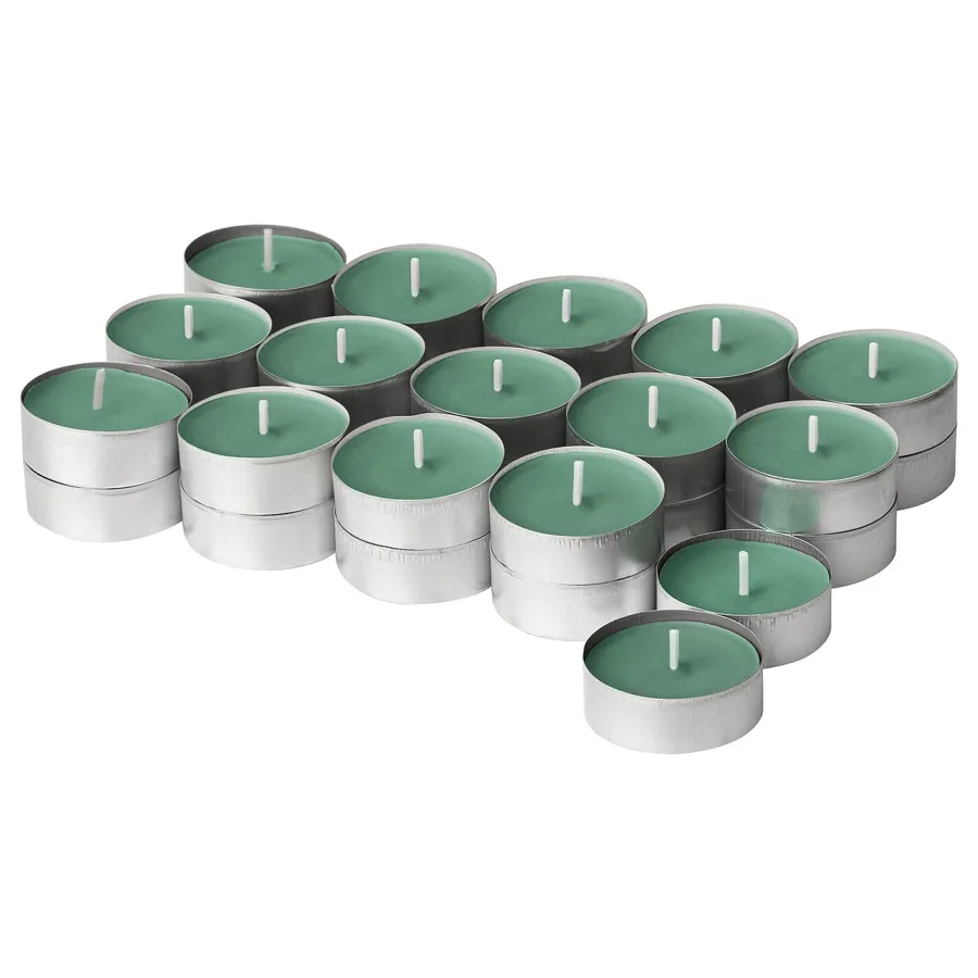 HEDERSAM Scented tealight, Fresh grass/light green, 3.5 hr, 00504251