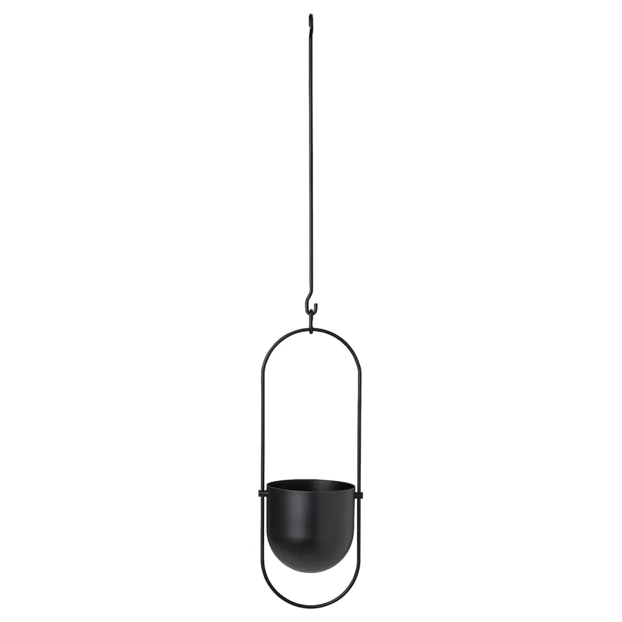CHILISTRAN Hanging planter, in/outdoor black 12 cm, 00511826