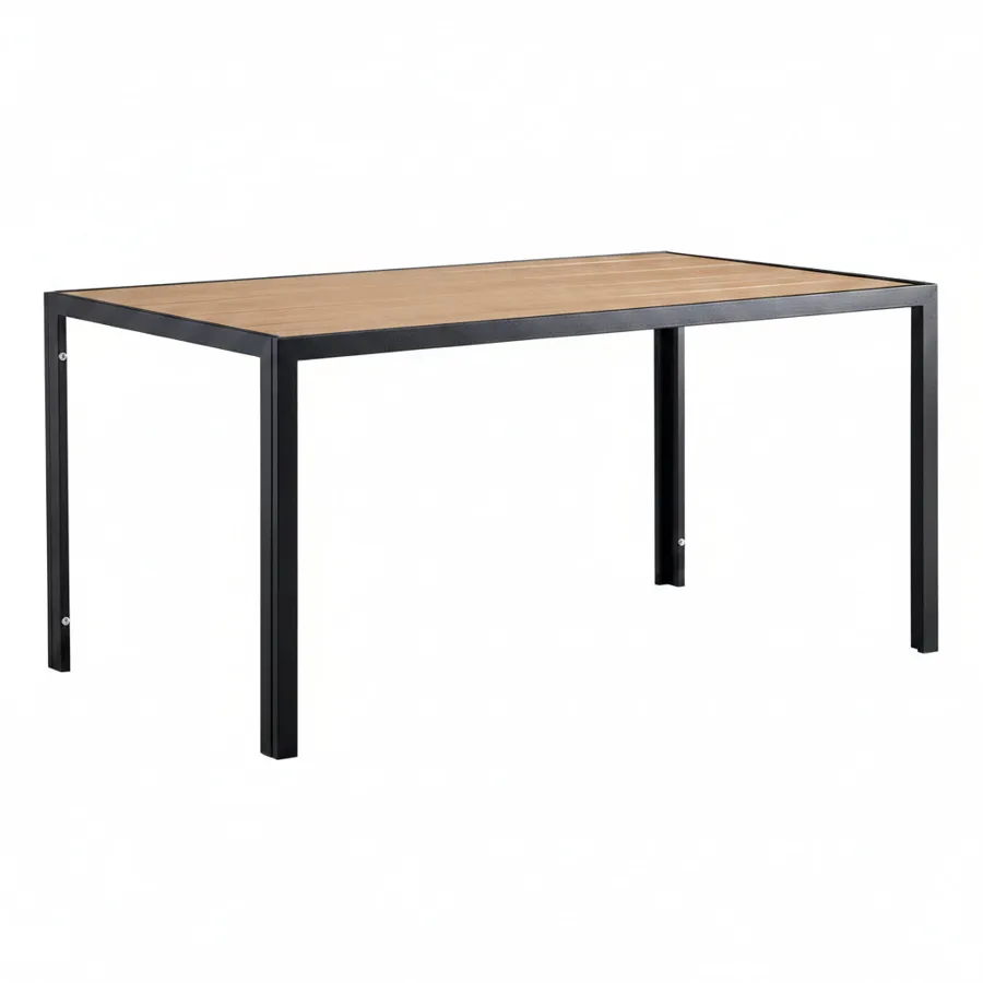 DOOVA Adele Outdoor Table 150x90x73 cm - Black/Wood Effect