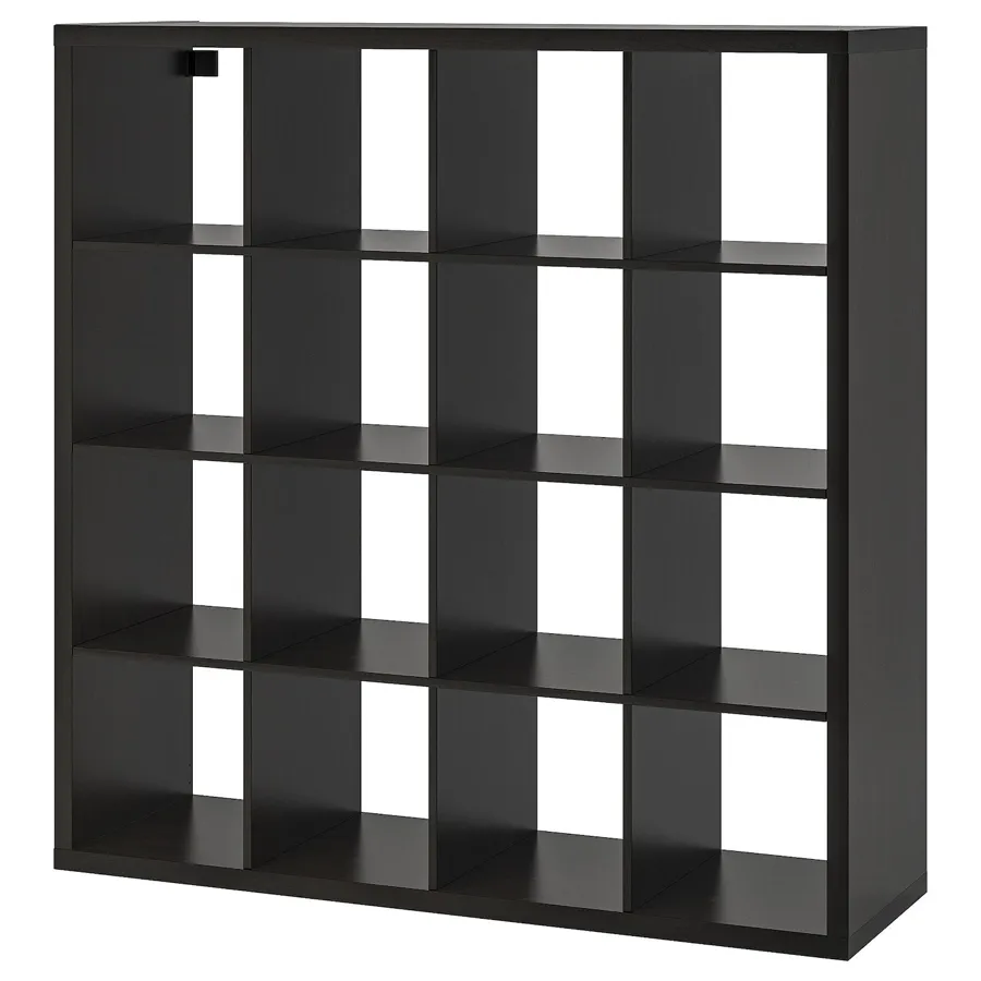 KALLAX Shelving unit, black-brown, 147x147 cm, 10351889