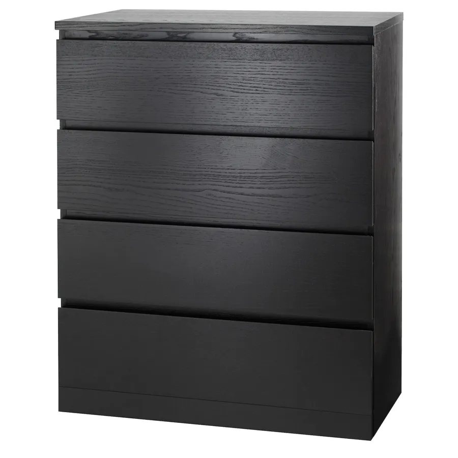 MALM Chest of 4 drawers, black-brown, 80x100 cm, 10354623