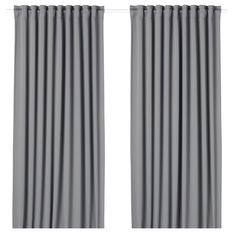 MAJGULL Block-out curtains, 1 pair, grey, 145x250 cm, 10417814