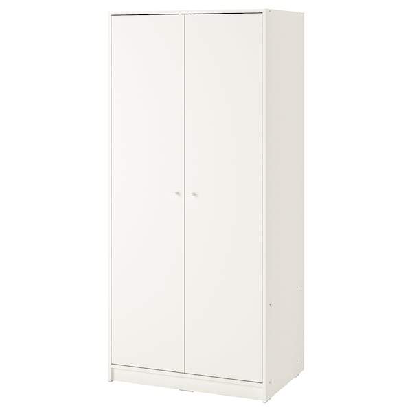 KLEPPSTAD Wardrobe with 2 doors, white, 79x176 cm, 10437237