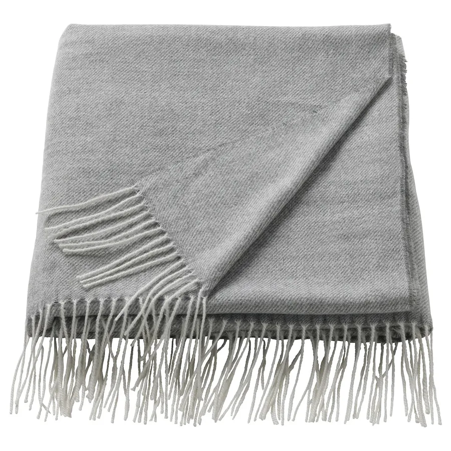 HOLMVI Throw, grey, 120x160 cm, 10513599