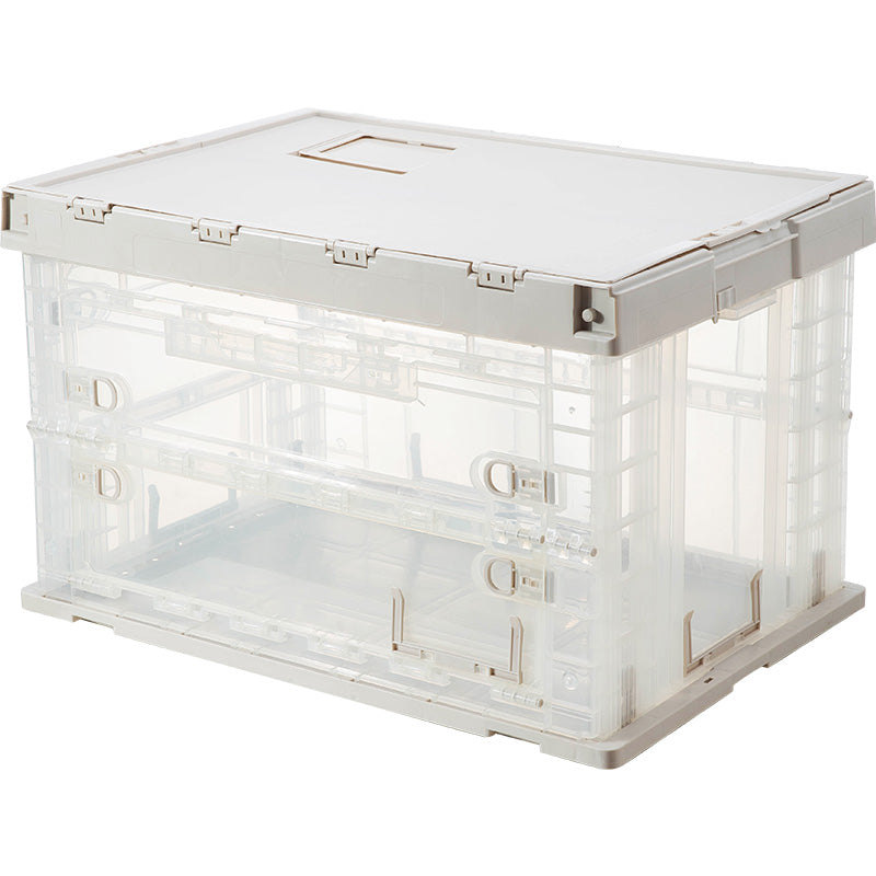 Versatile Large Foldable Plastic Outdoor Camping Storage Bin Box(L), Khaki, 60*41*37.5Cm 4589767196035