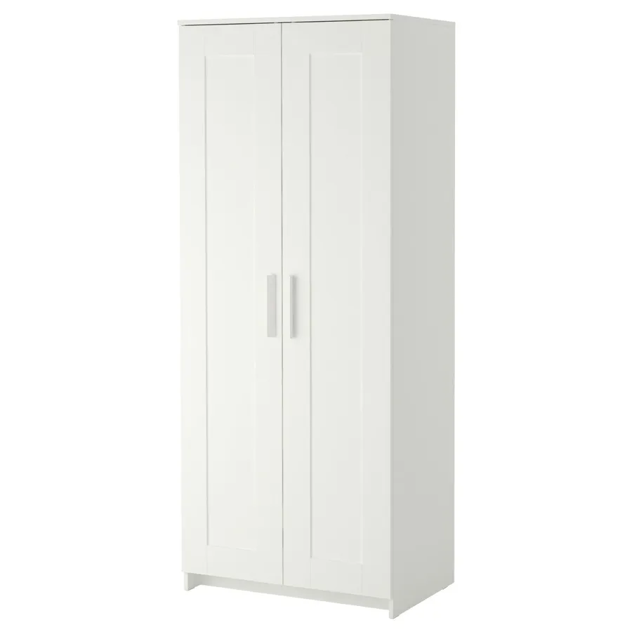 BRIMNES Wardrobe with 2 doors, white 78x190 cm, 20400479