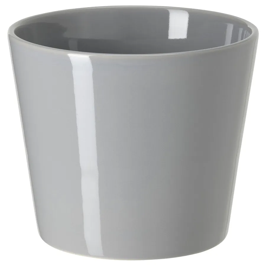 SKOGSVINBAR Plant pot, in/outdoor grey, 12 cm, 20508451