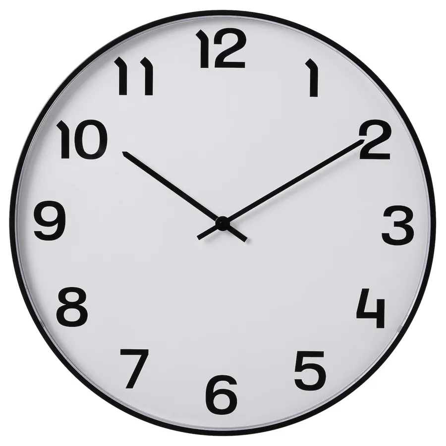 PLUTTIS Wall clock, black 52 cm, 20511726