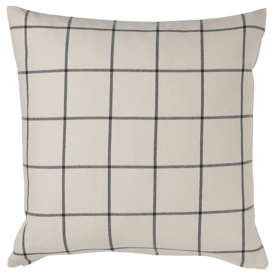SPIKKLUBBA Cushion cover, off-white/black, 50x50 cm, 20526105