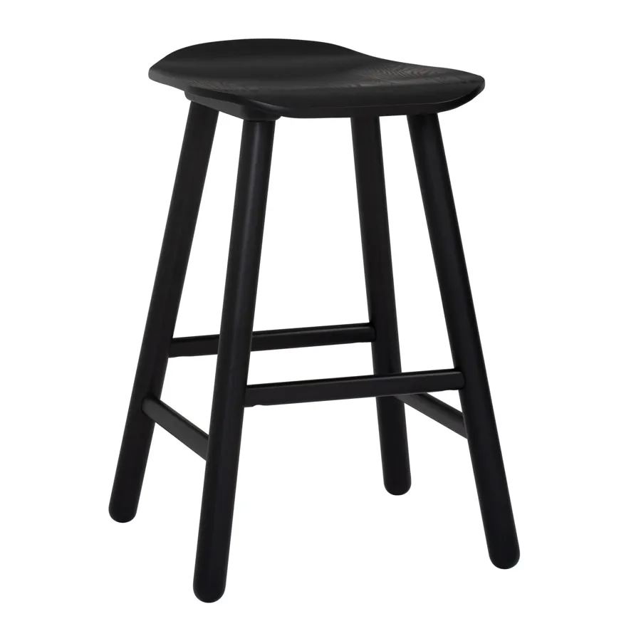 HETTY Counter Stool, Black ash veneer, 60 cm, 24092677