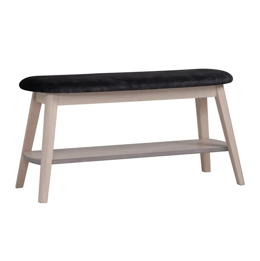 OZEL Bench, White-wash/black, 90x30x46.8 cm, 243026