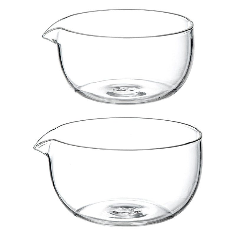 Heat-Resistant Glass Bowl With Deflector Set Of 2, Transparent, 250ml+380ml 4589767251192