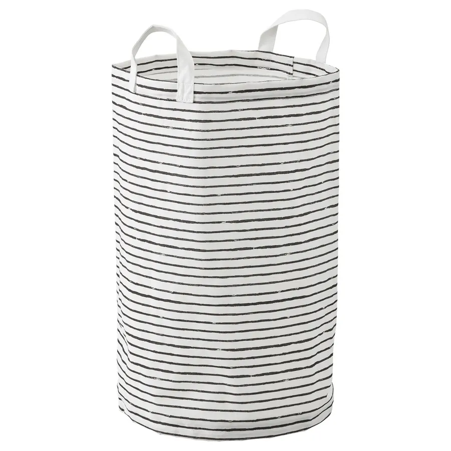 KLUNKA Laundry bag, white/black 60 l, 30364372