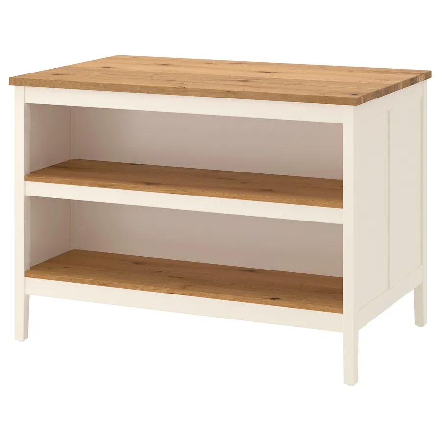 TORNVIKEN Kitchen island, off-white/oak, 126x77 cm, 30402246