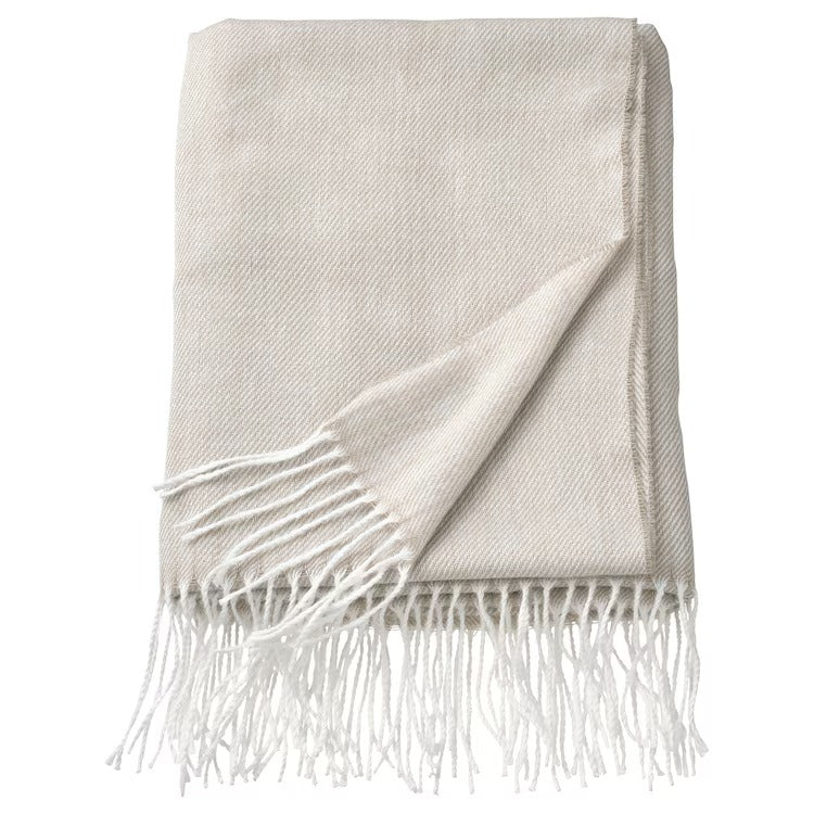 HOLMVI Throw, grey-beige, 120x160 cm, 30542100