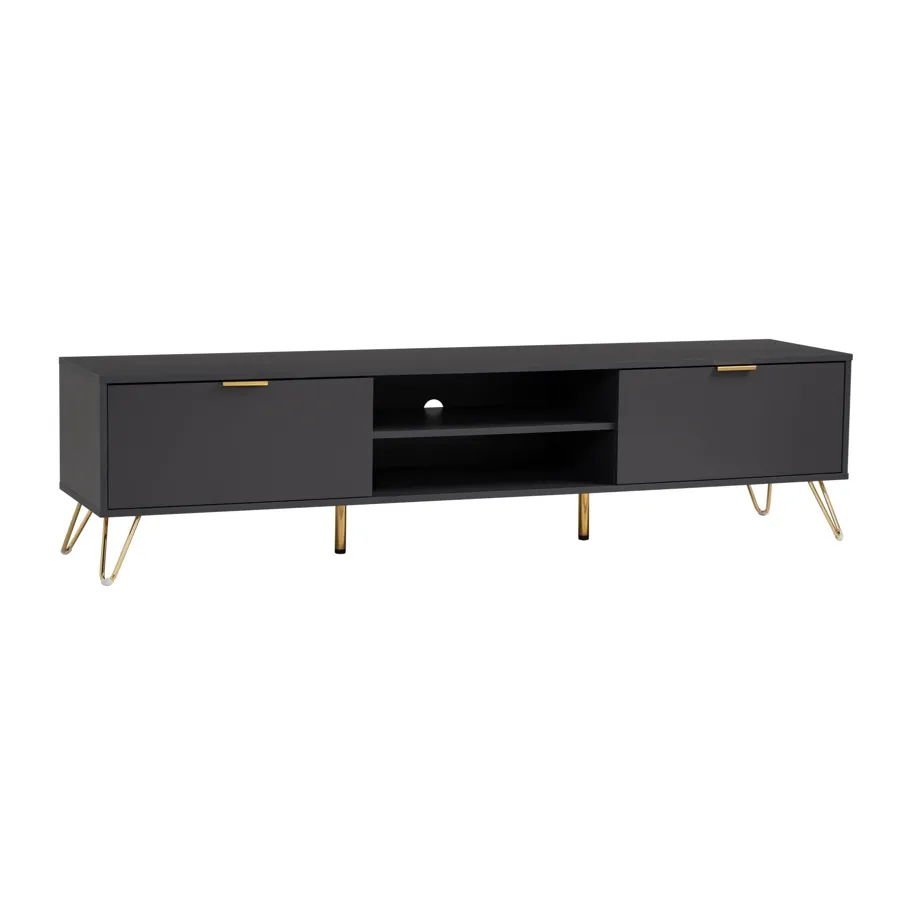 VOLOS TV bench, black/gold, 180x40x44.3 cm, 336046
