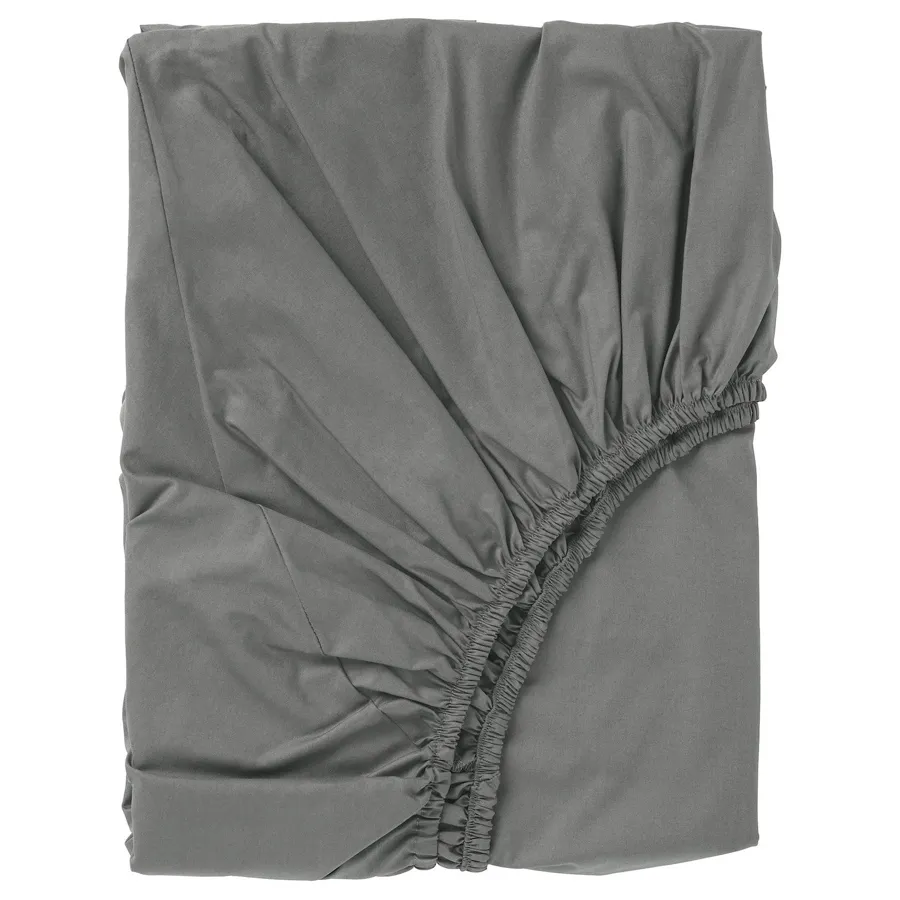 ULLVIDE Fitted sheet, grey 90x200 cm, 40335548