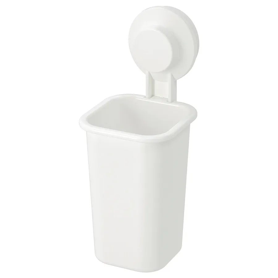 TISKEN Toothbrush holder with suction cup, white, 50381295