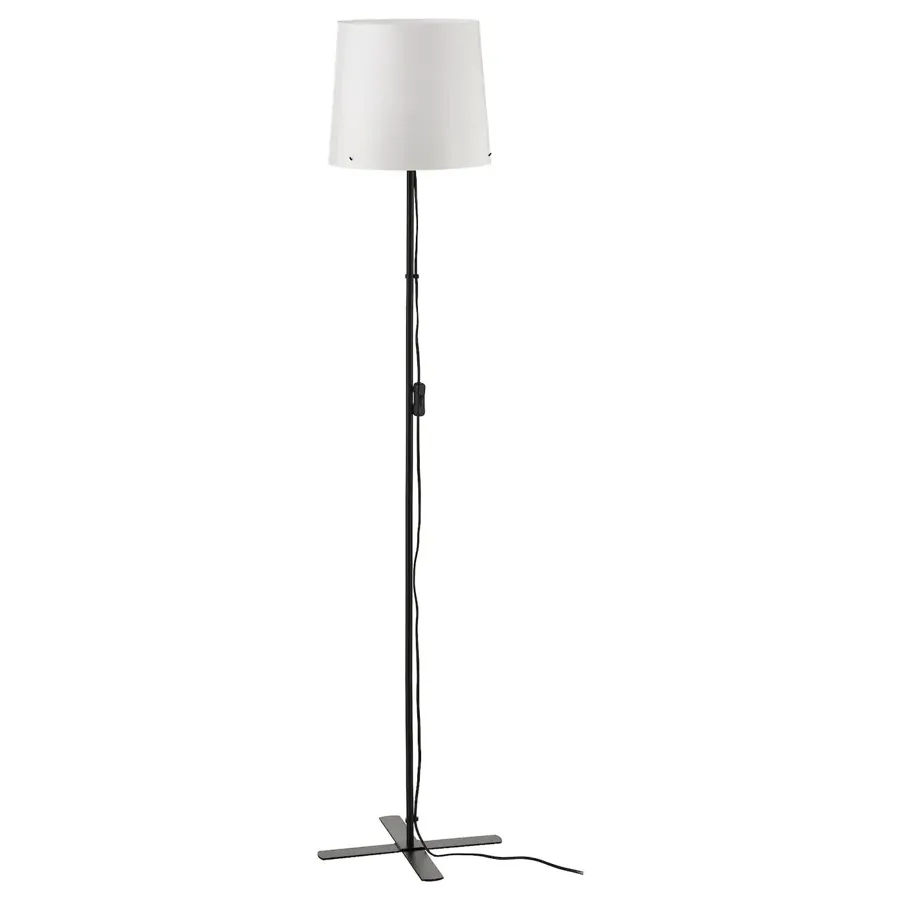 BARLAST floor lamp, black/white, 150 cm, 50437810