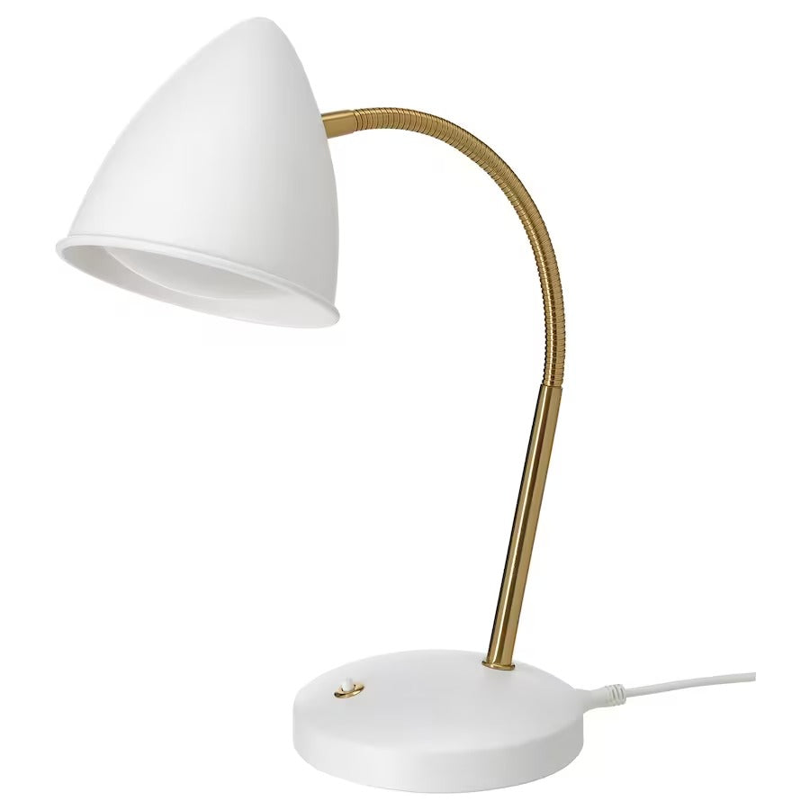 ISNALEN LED Work Lamp, white/brass-colour, 00514368