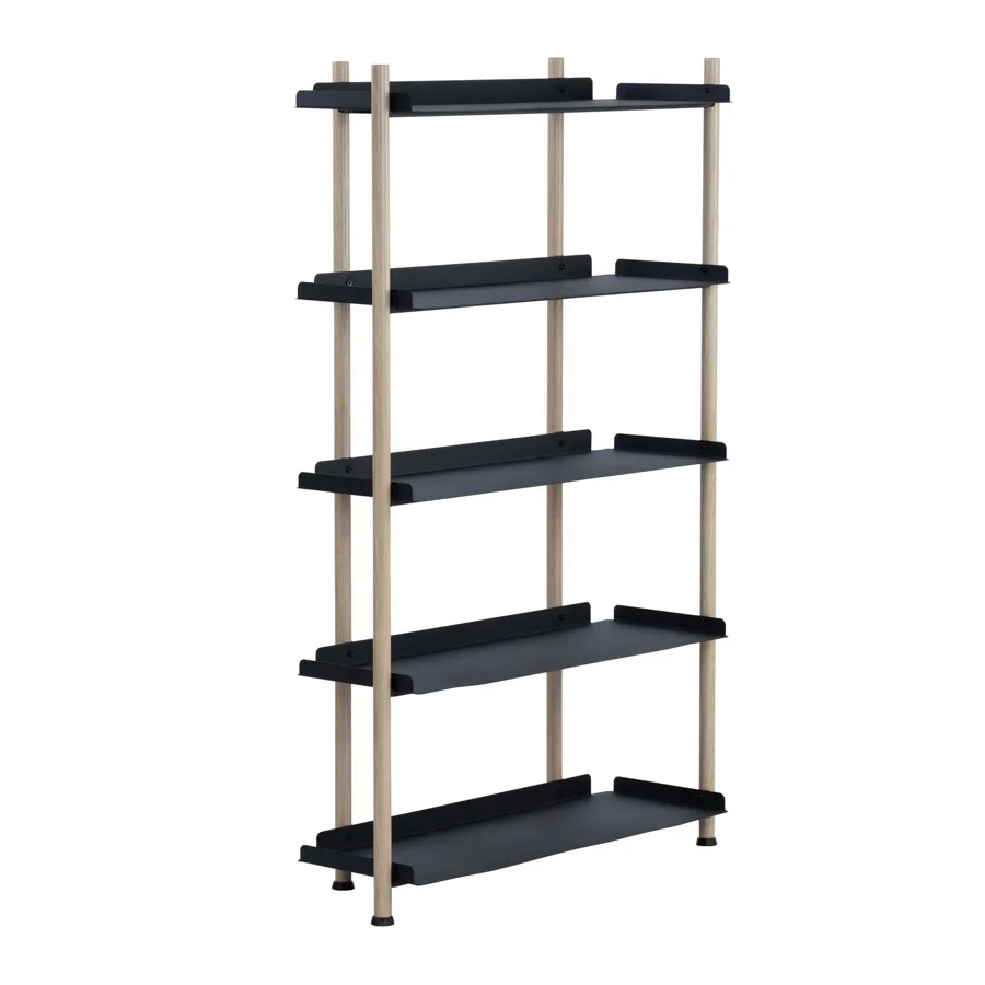 EMBRY 5-tier Shelf, Black/smoke oak, 86x31x137 cm, 522006