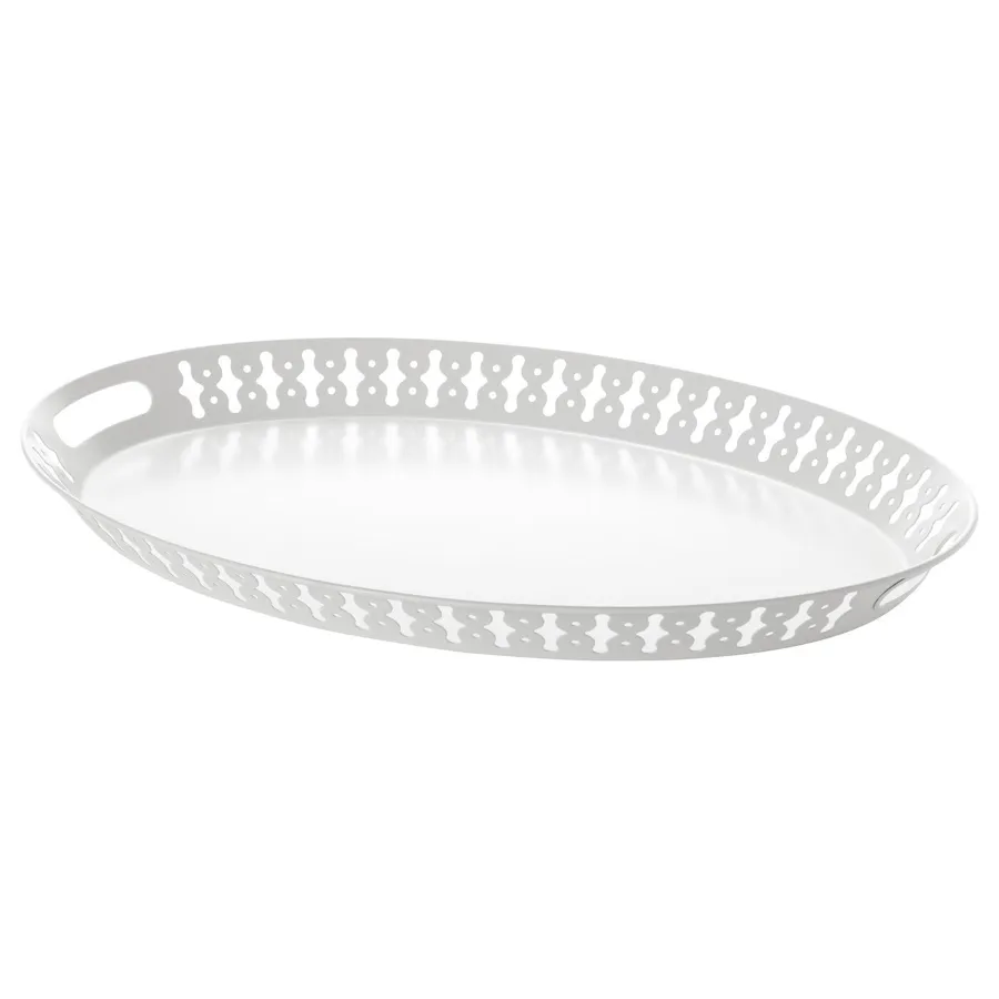 ROMANTISK tray, white, 52x39 cm, 60175676