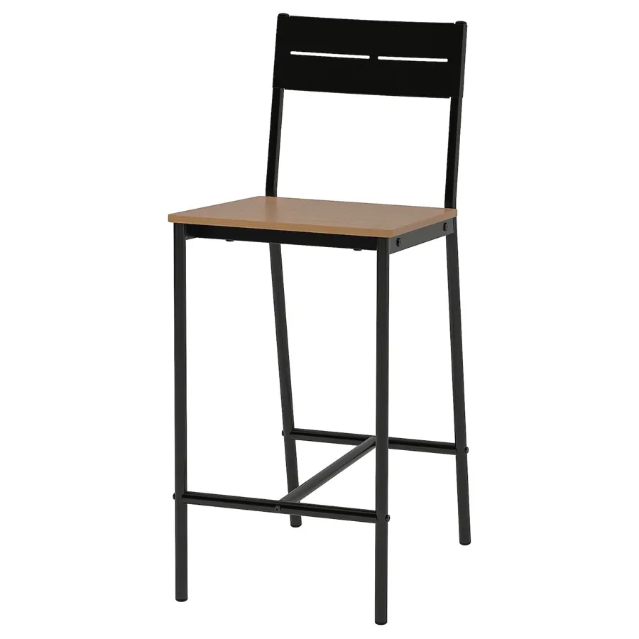 SANDSBERG Bar stool, black/brown stained 63 cm, 70514652