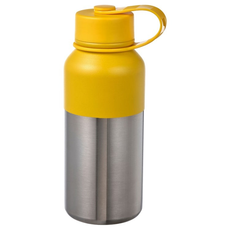 HETLEVRAD Insulated flask, stainless steel / yellow 0.5 l, 70521054