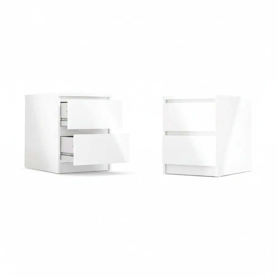 TVILUM Naia Chest 2 Drawers 40x50x50 cm - High Gloss White
