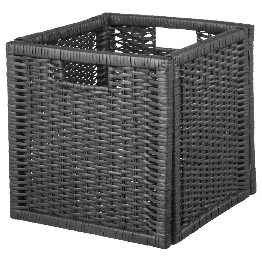 BRANAS Basket, dark grey 32x34x32 cm, 80282406
