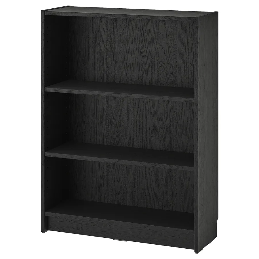 BILLY Bookcase, black oak effect, 80x28x106 cm, 80477338 (Pre-order)