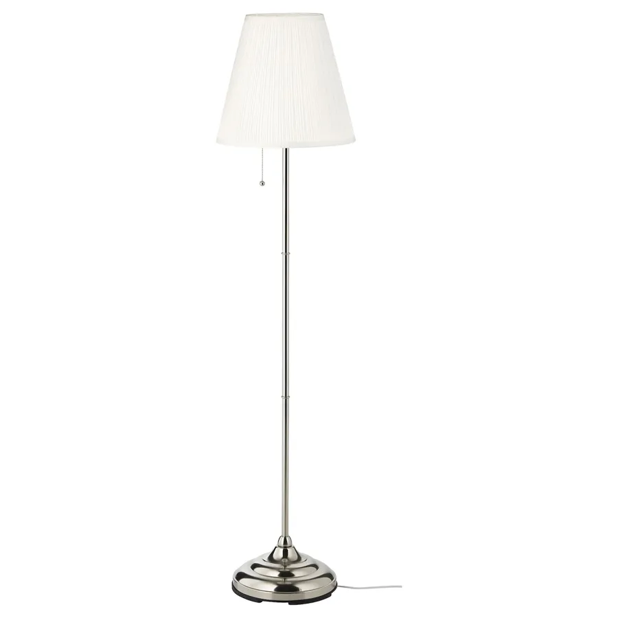 ARSTID Floor lamp, nickel-plated/white, 90163865