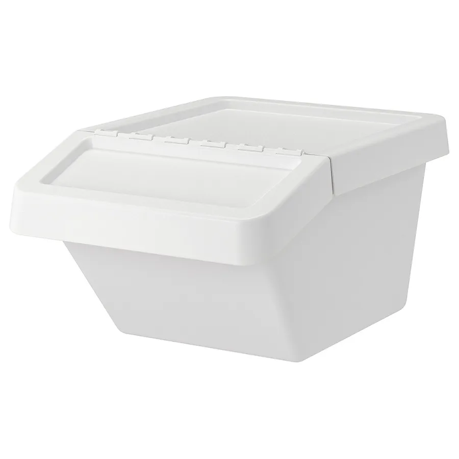 SORTERA Waste sorting bin with lid, white 37 l, 90255898