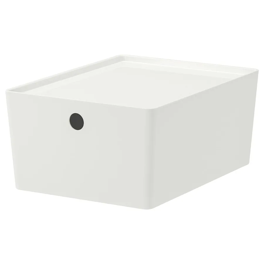 KUGGIS Box with lid, white 26x35x15 cm, 90280204