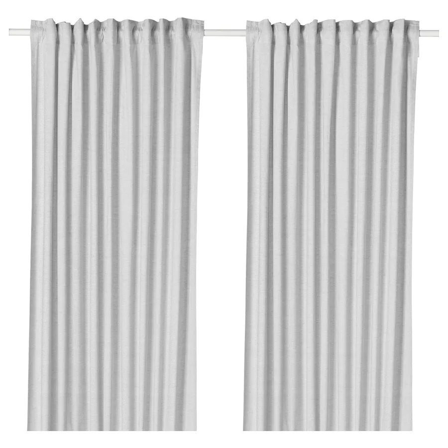 HANNALILL Curtains, 1 pair, grey 145x250 cm, 90417320