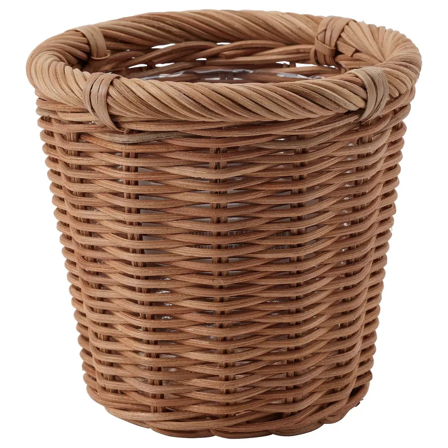 KAKTUSFIKON plant pot, rattan, 12 cm, 90454888