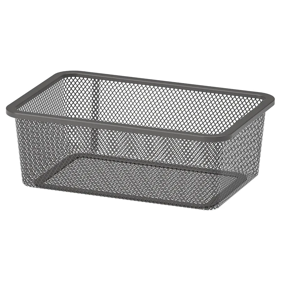 TROFAST Mesh storage box, dark grey, 20x30x10 cm, 90518569