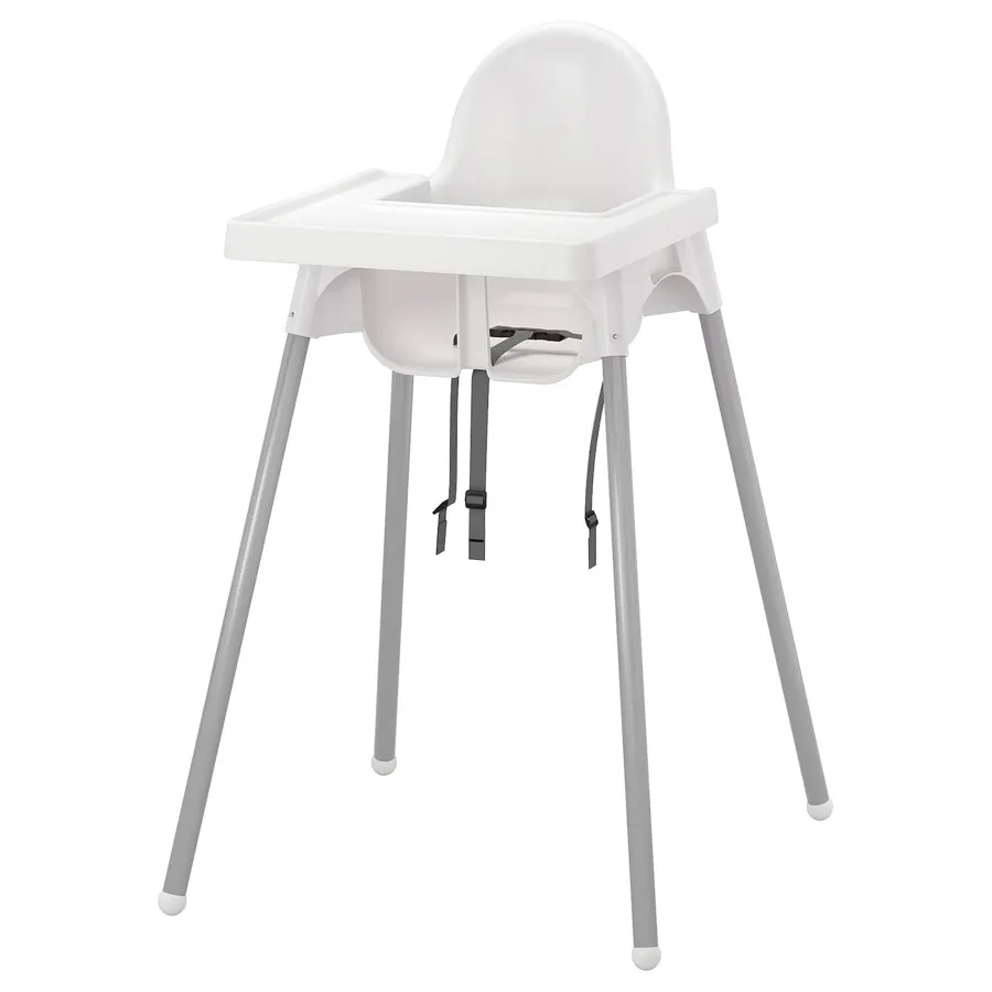 ANTILOP Highchair with tray, white, 59597516