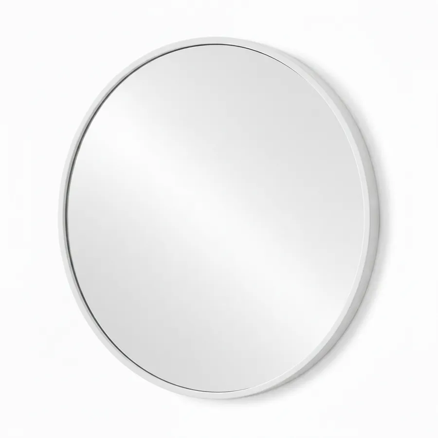 DLC Crystal Round Mirror D60 cm - White