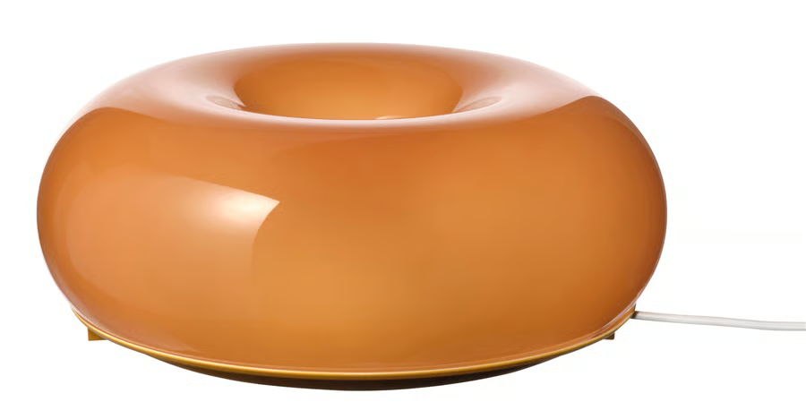 VARMBLIXT LED table/wall lamp, orange glass/round, 30 cm, 20525144