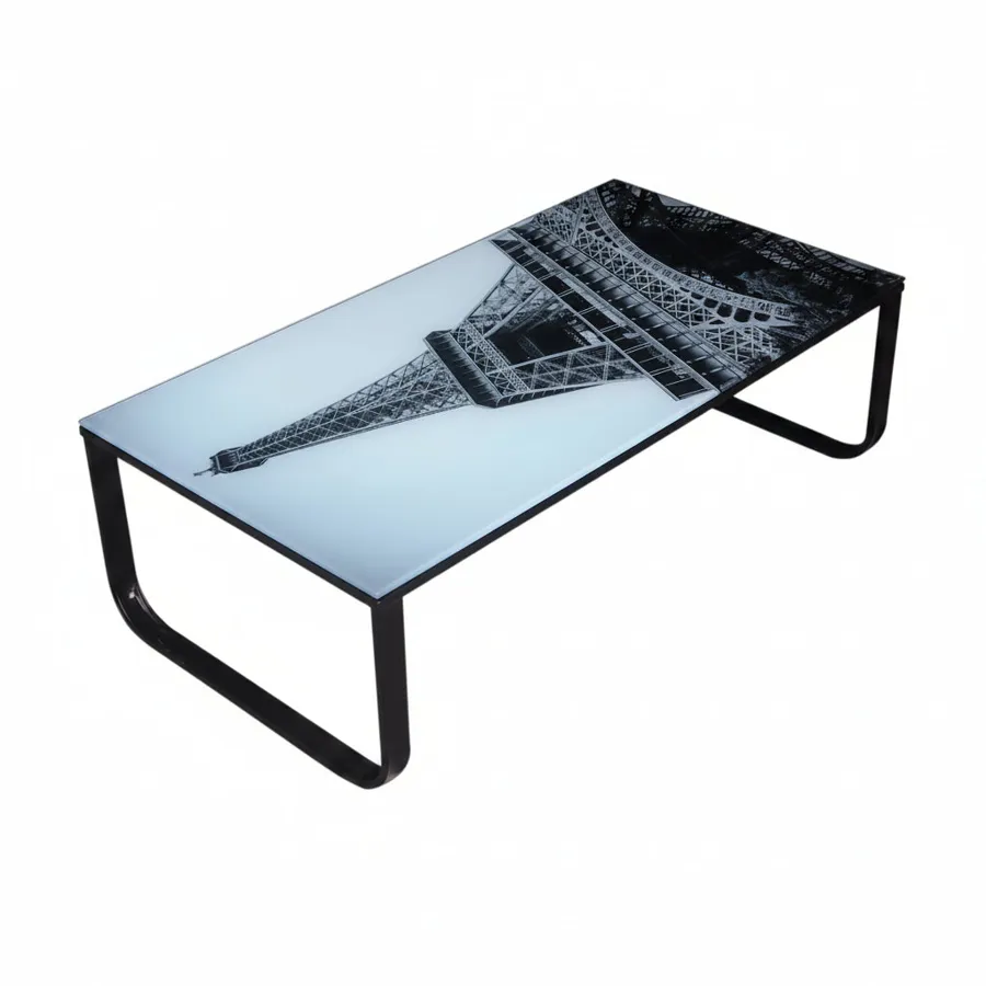 DLC Coffee Table 105x55x32 cm, Eiffel Tower - Black